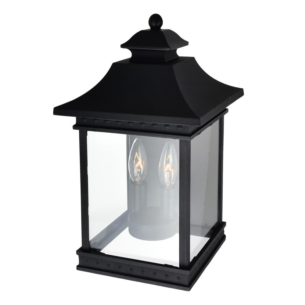 Cleveland 2 Light Black Outdoor Wall Light. Picture 4