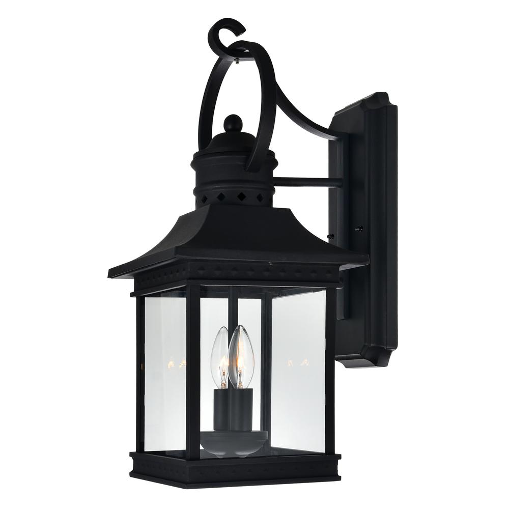 Cleveland 2 Light Black Outdoor Wall Light. Picture 2