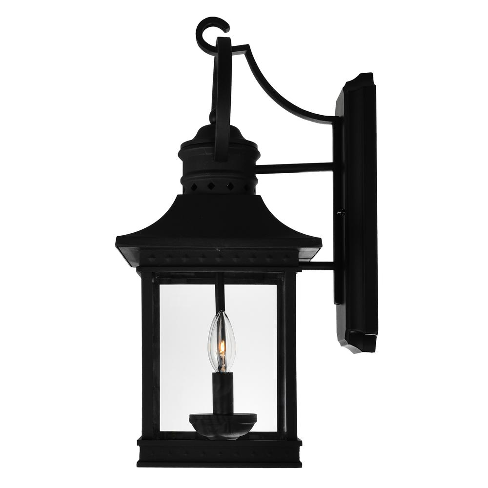 Cleveland 2 Light Black Outdoor Wall Light. Picture 3