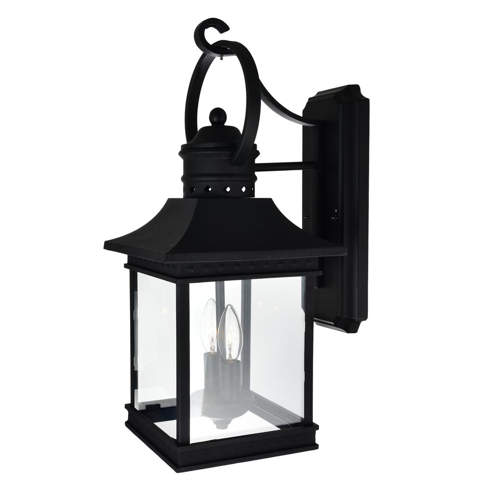 Cleveland 2 Light Black Outdoor Wall Light. Picture 4