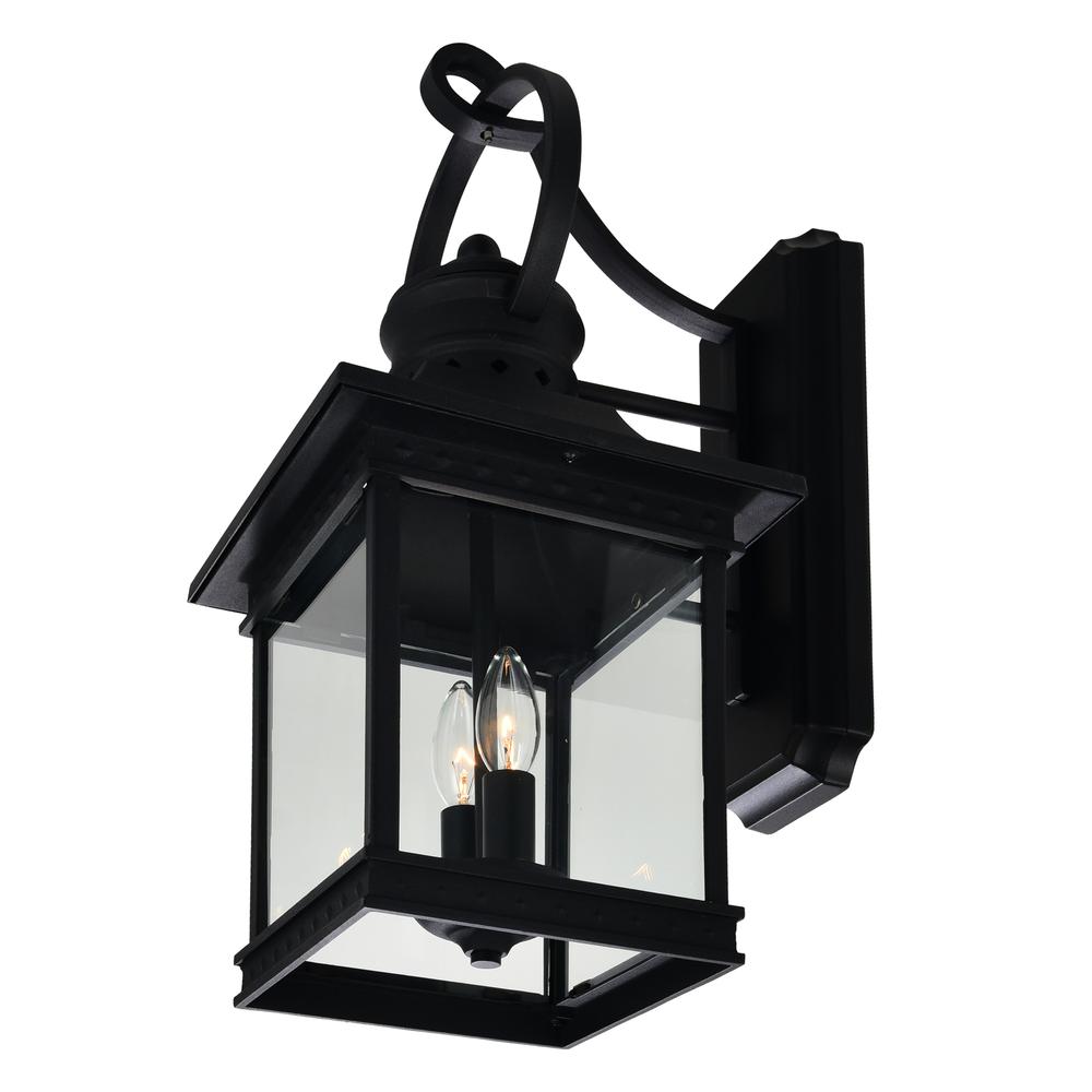 Cleveland 2 Light Black Outdoor Wall Light. Picture 5