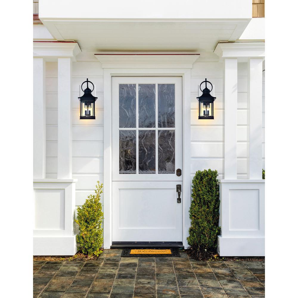 Cleveland 2 Light Black Outdoor Wall Light. Picture 6