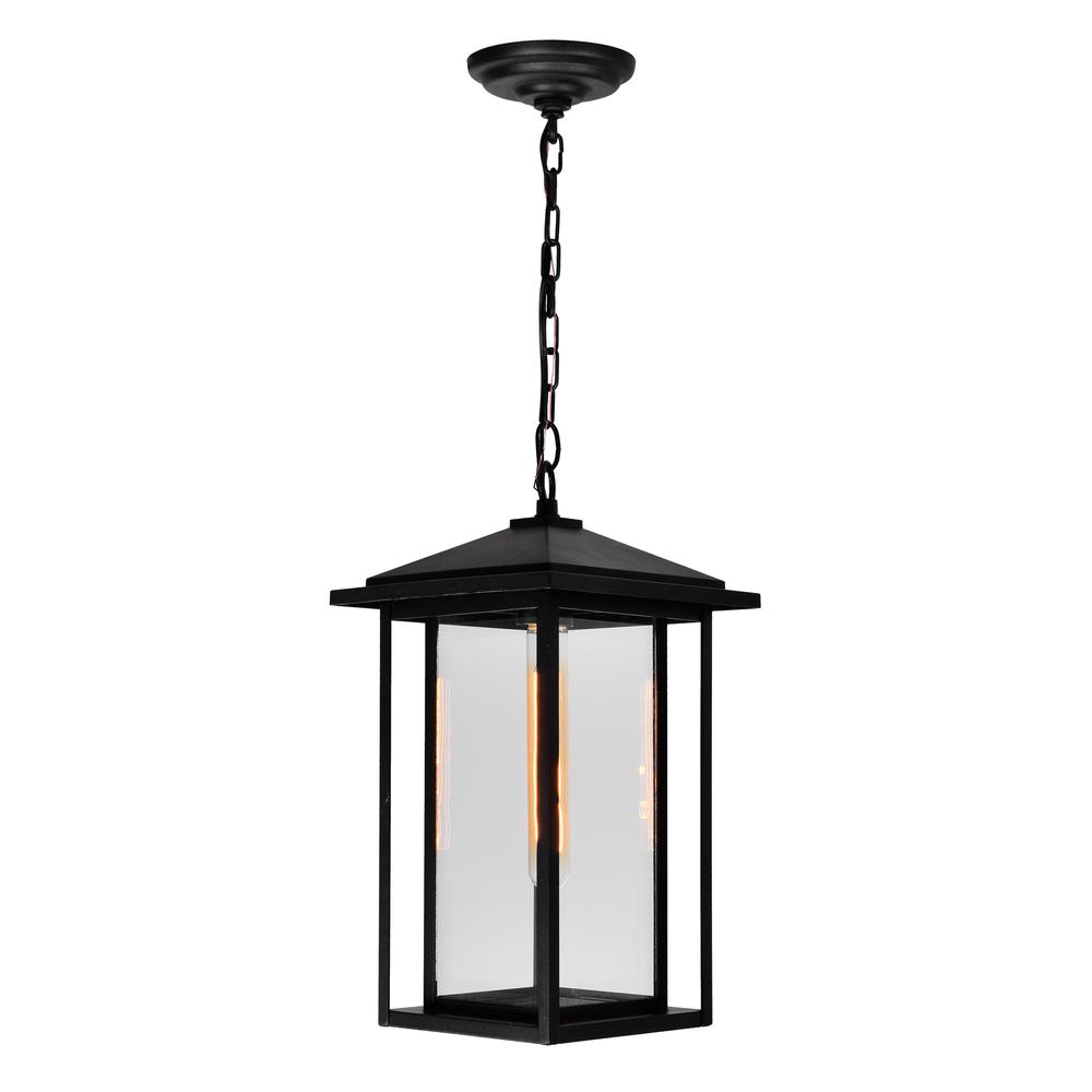 Crawford 1 Light Black Outdoor Hanging Light. Picture 2