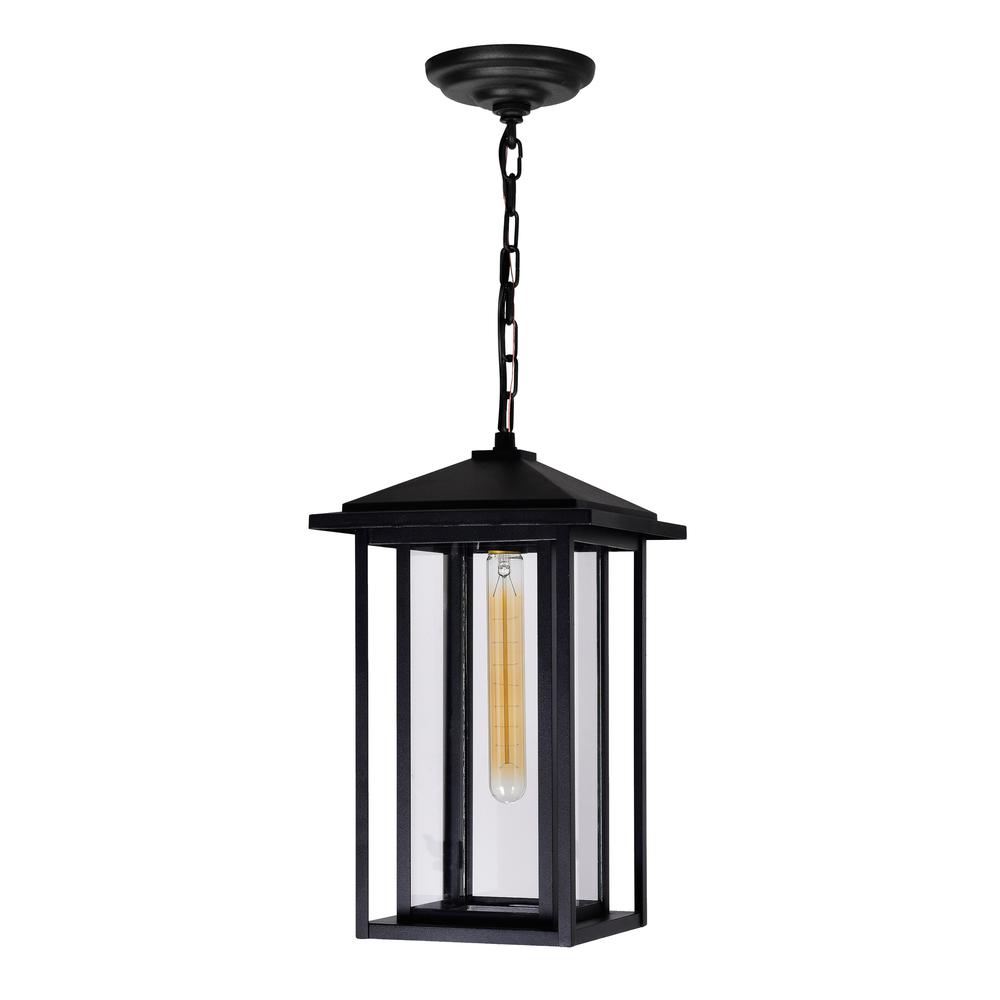 Crawford 1 Light Black Outdoor Hanging Light. Picture 4