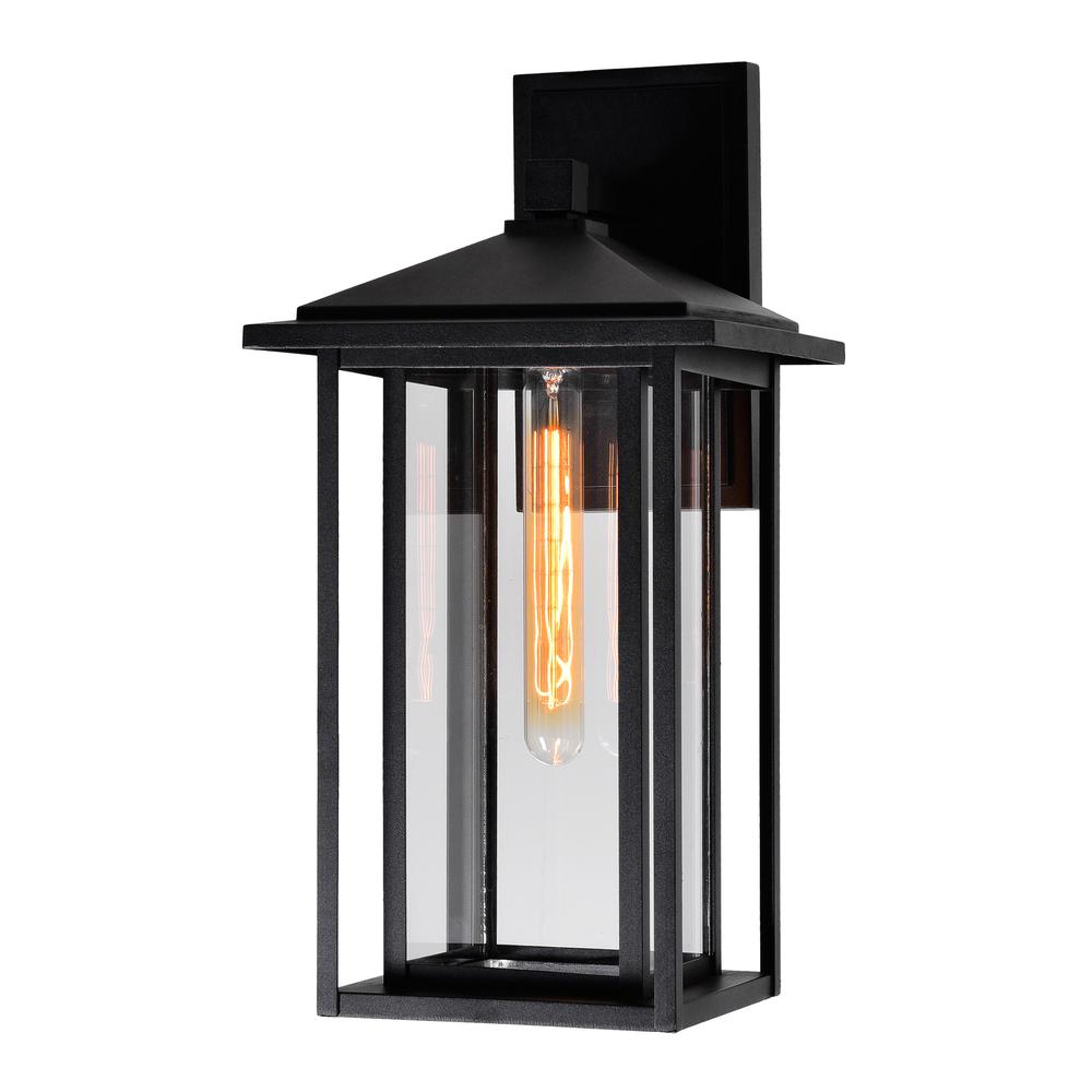 Crawford 1 Light Black Outdoor Wall Light. Picture 1