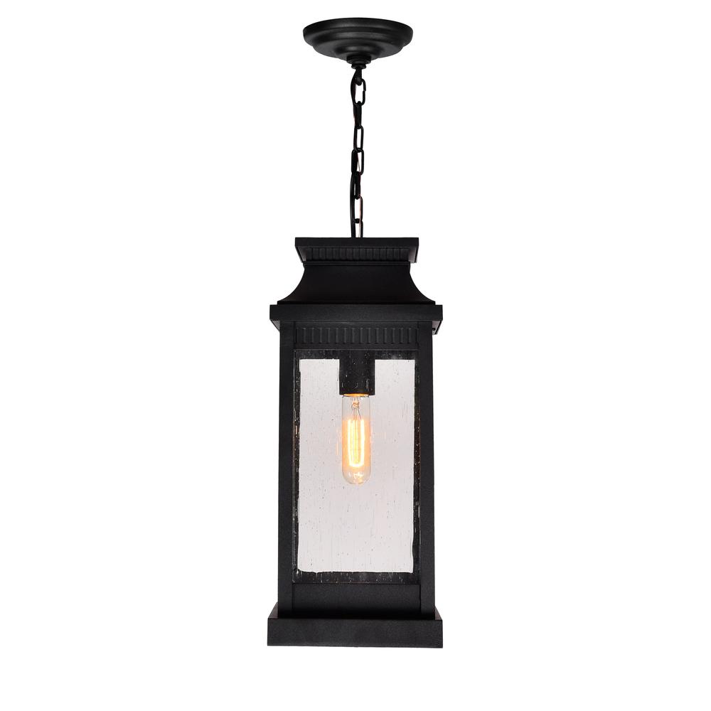 Milford 1 Light Outdoor Black Pendant. Picture 1