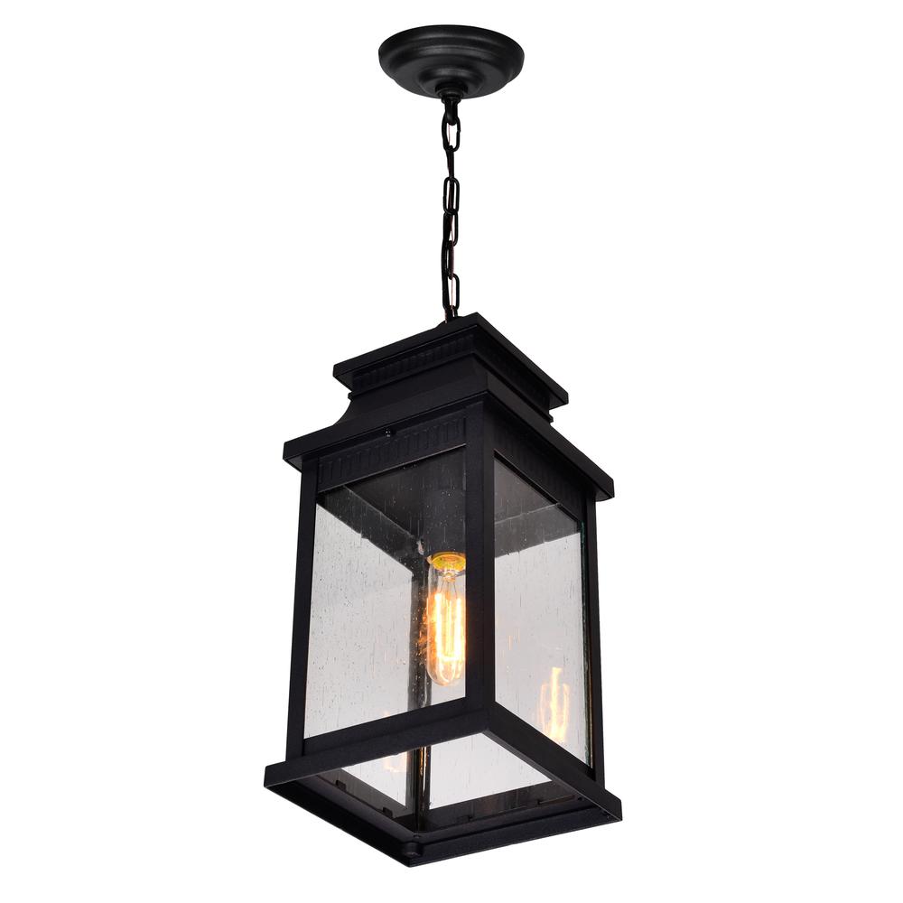 Milford 1 Light Outdoor Black Pendant. Picture 3