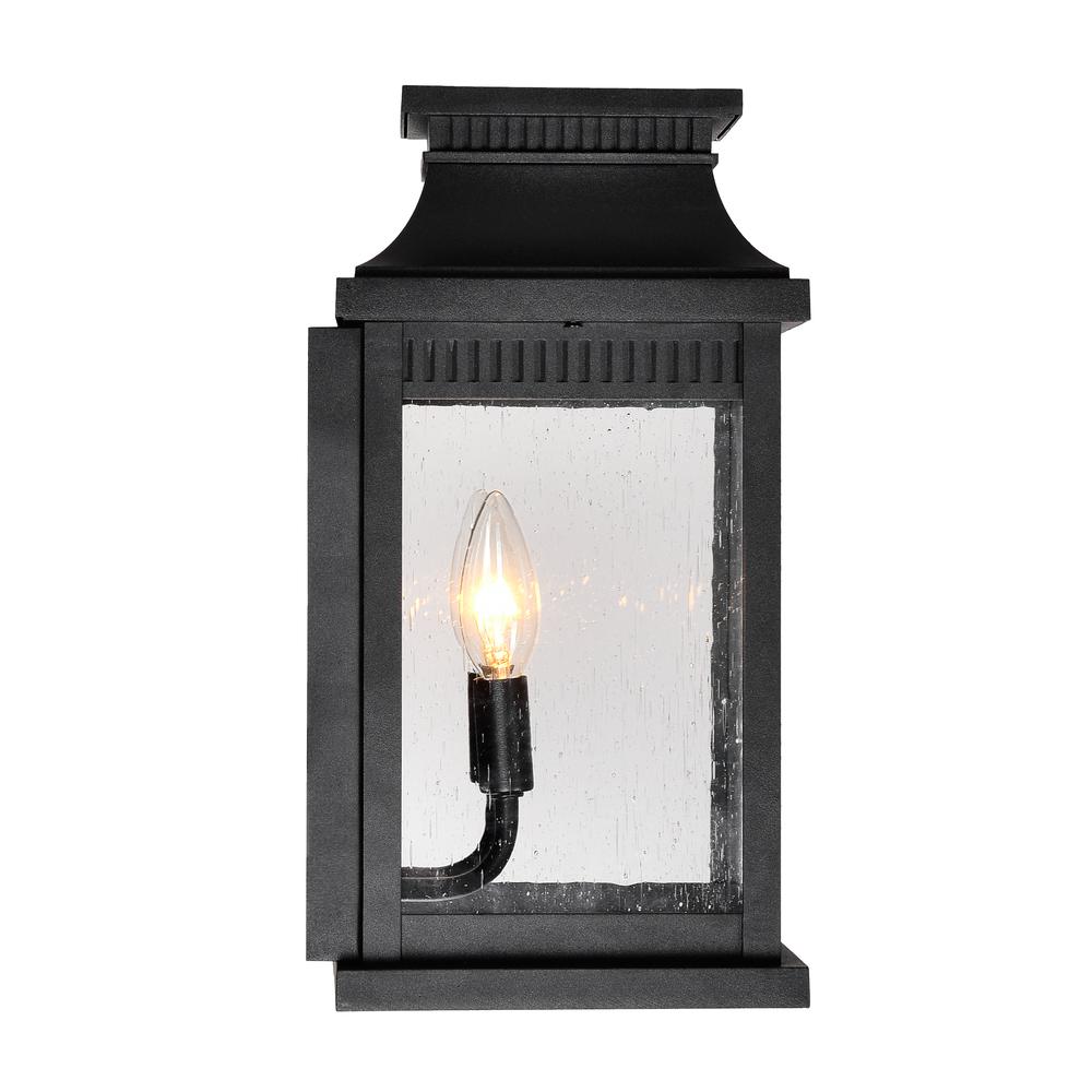 Milford 2 Light Outdoor Black Wall Lantern. Picture 2