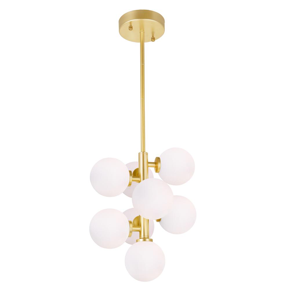 Arya 8 Light Pendant With Satin Gold Finish. Picture 1