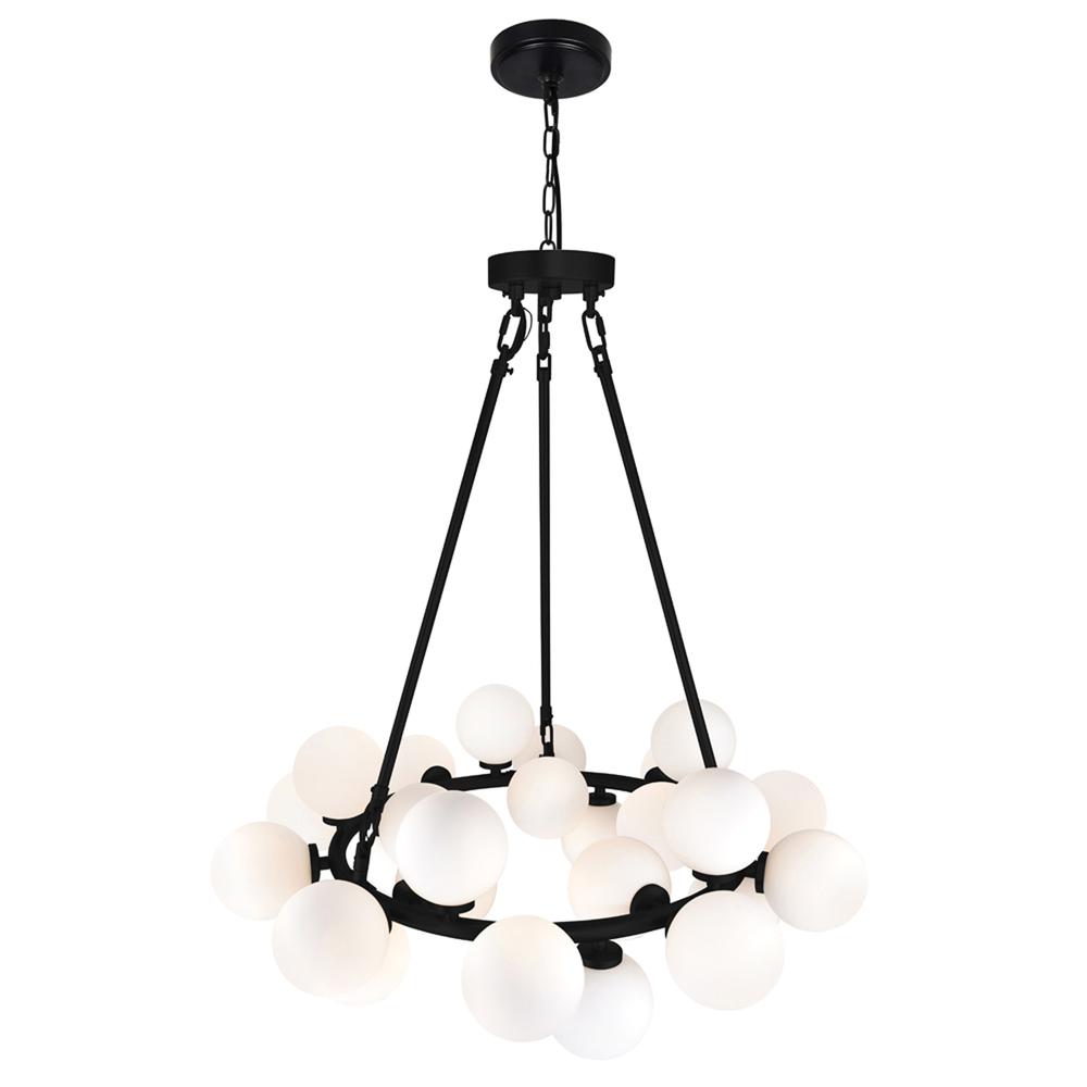 Arya 25 Light Chandelier With Black Finish. Picture 5