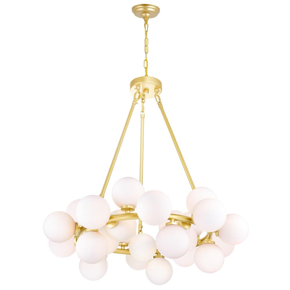 Arya 25 Light Chandelier With Satin Gold Finish. Picture 1
