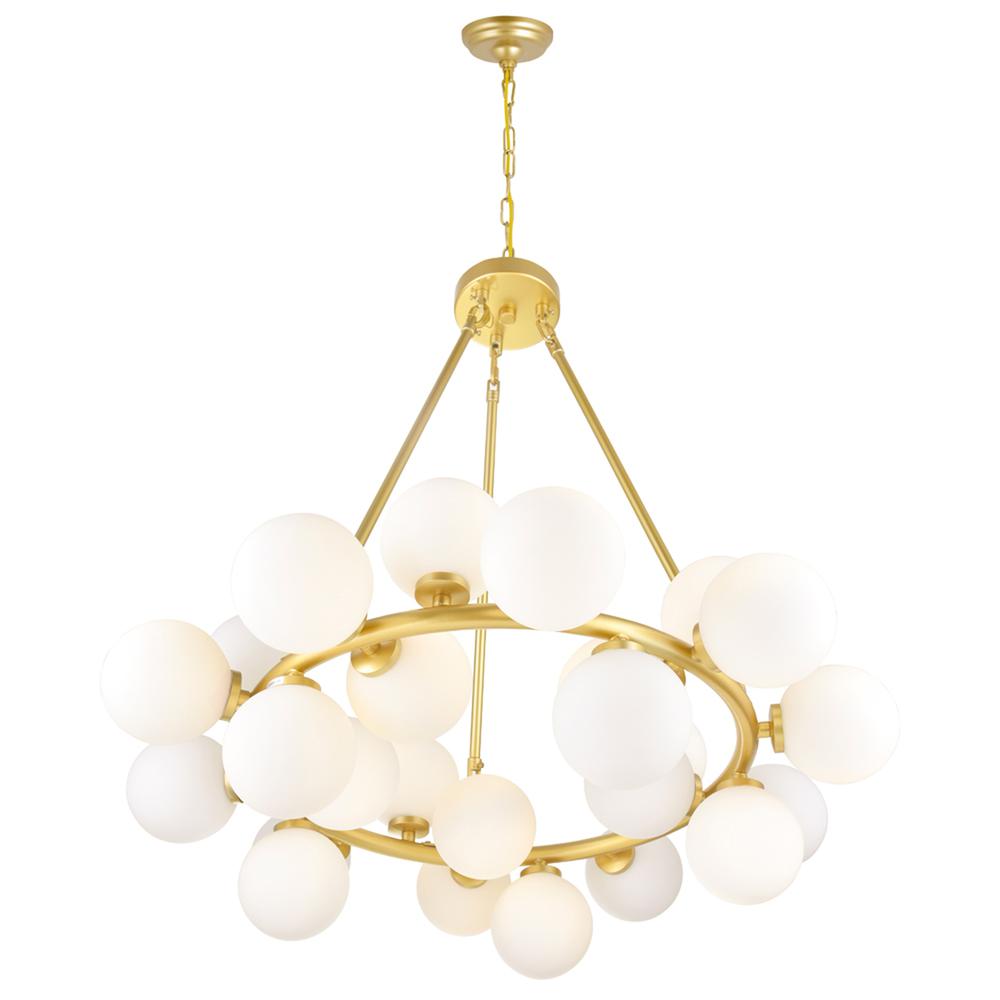 Arya 25 Light Chandelier With Satin Gold Finish. Picture 2