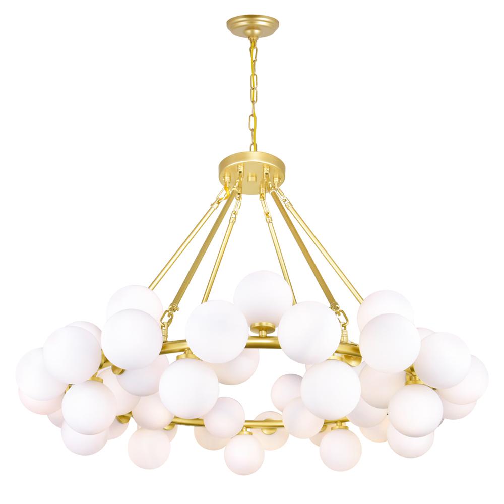Arya 45 Light Chandelier With Satin Gold Finish. Picture 1