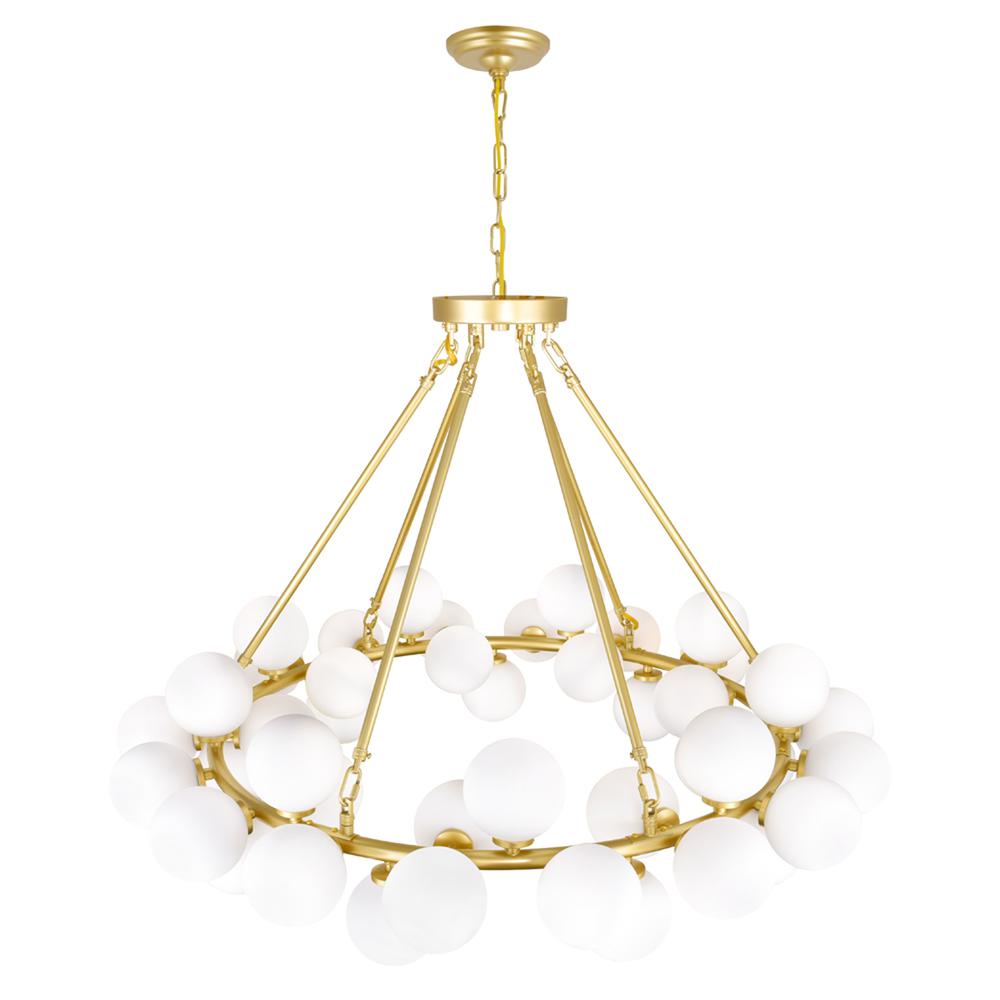 Arya 45 Light Chandelier With Satin Gold Finish. Picture 2