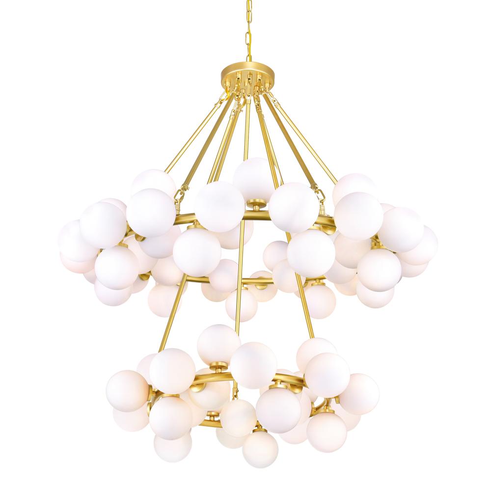 Arya 70 Light Chandelier With Satin Gold Finish. Picture 1