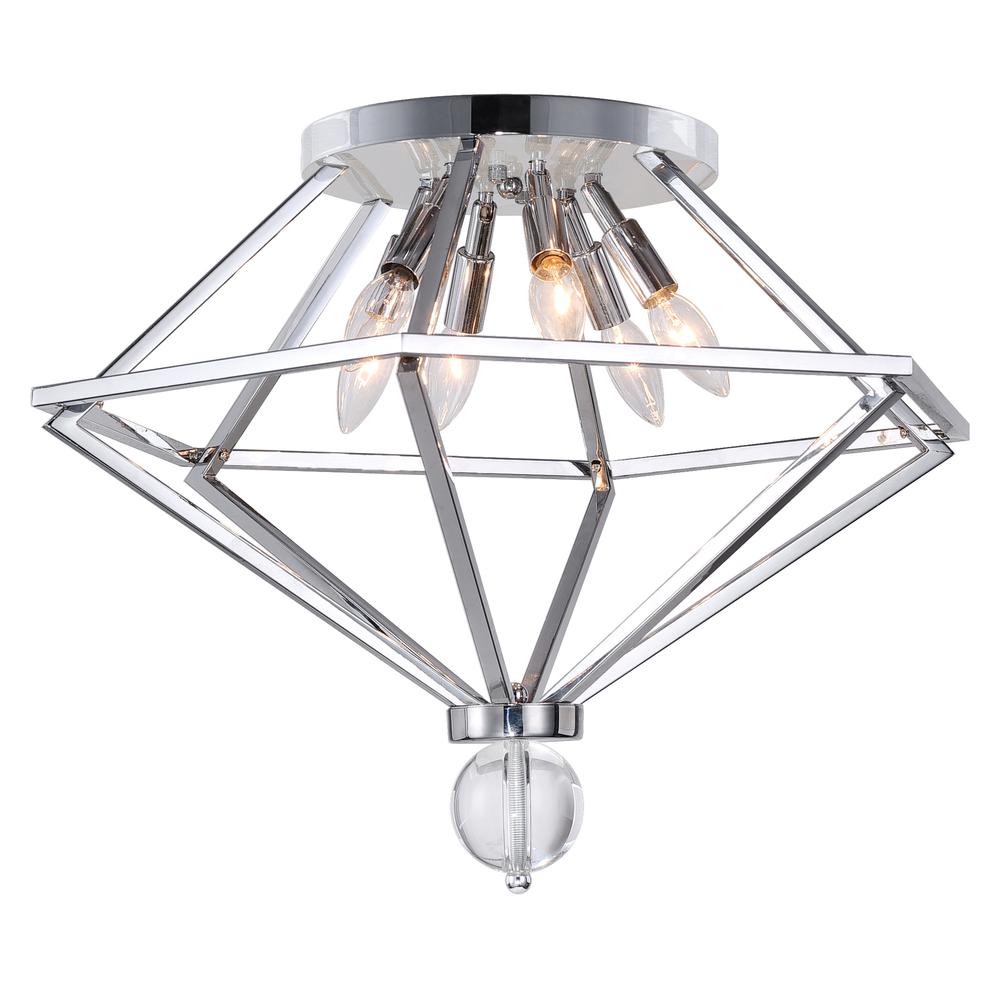 Calista 6 Light Flush Mount With Chrome Finish. Picture 1
