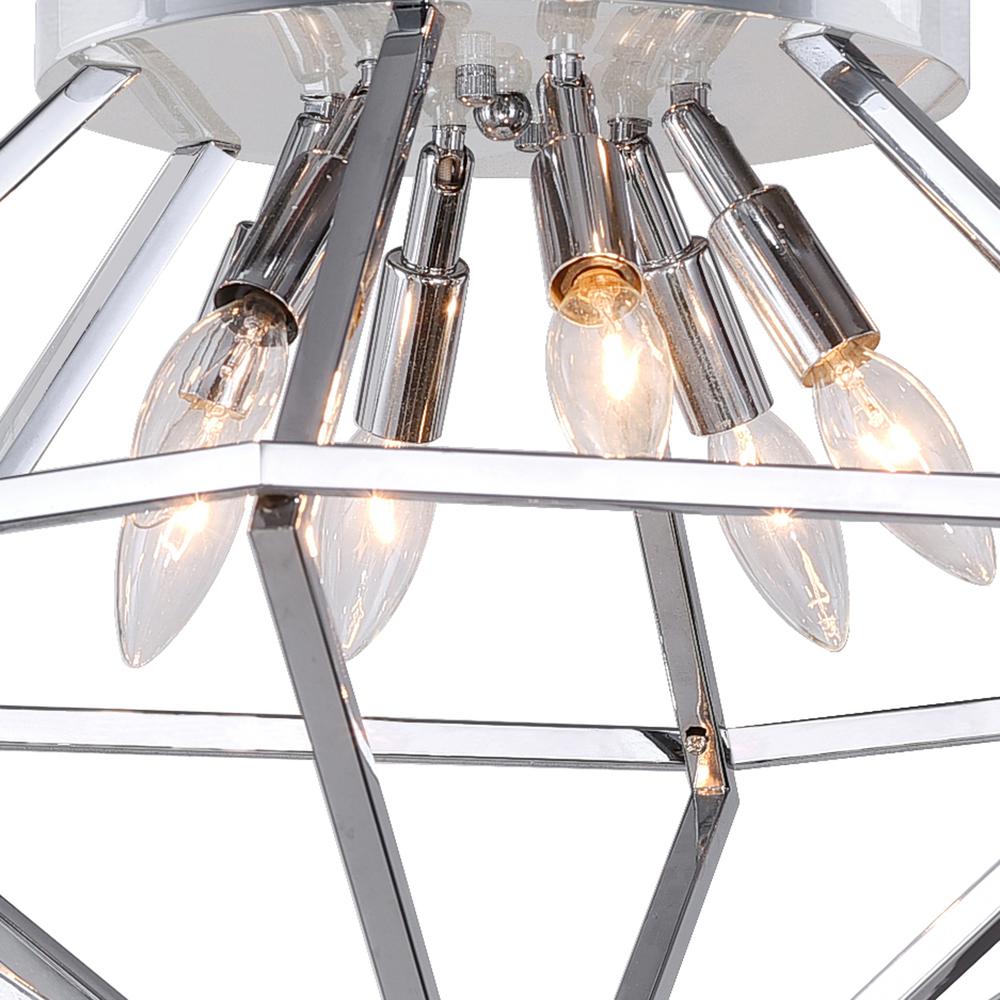Calista 6 Light Flush Mount With Chrome Finish. Picture 4
