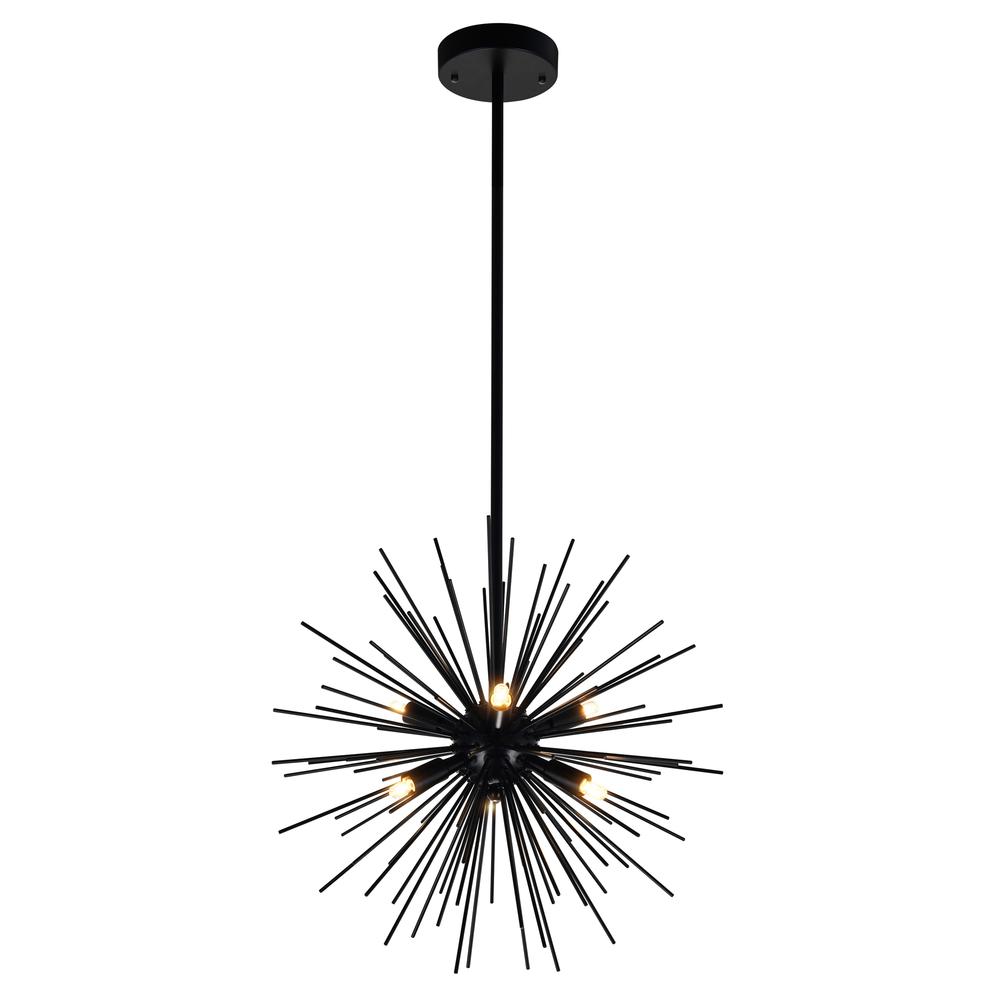 Savannah 6 Light Chandelier With Black Finish. Picture 1