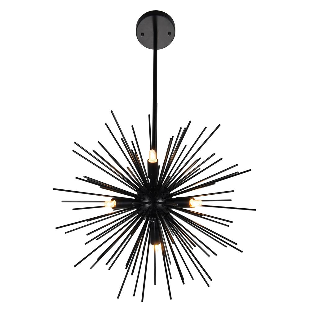 Savannah 6 Light Chandelier With Black Finish. Picture 2