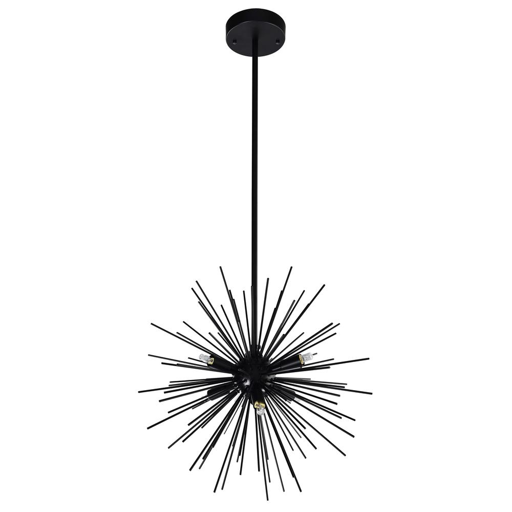 Savannah 6 Light Chandelier With Black Finish. Picture 5