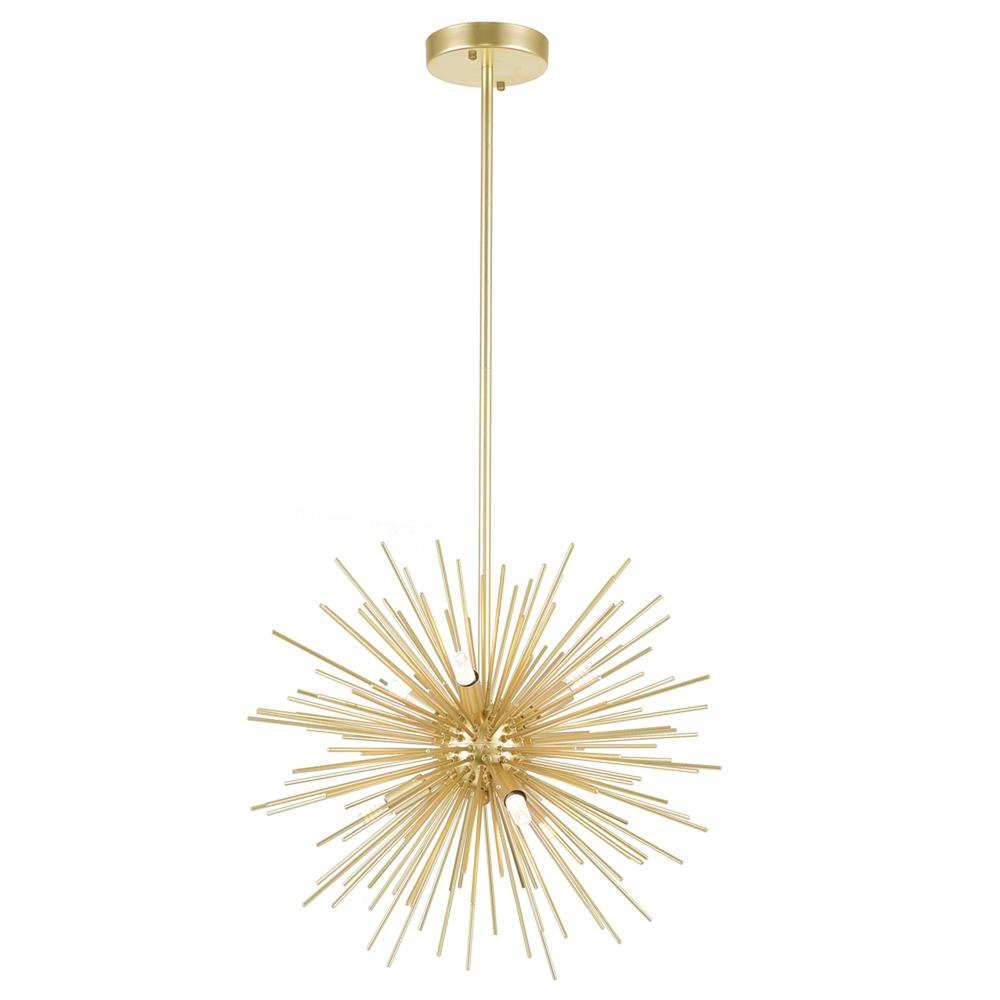 Savannah 6 Light Chandelier With Gold Leaf Finish. Picture 1