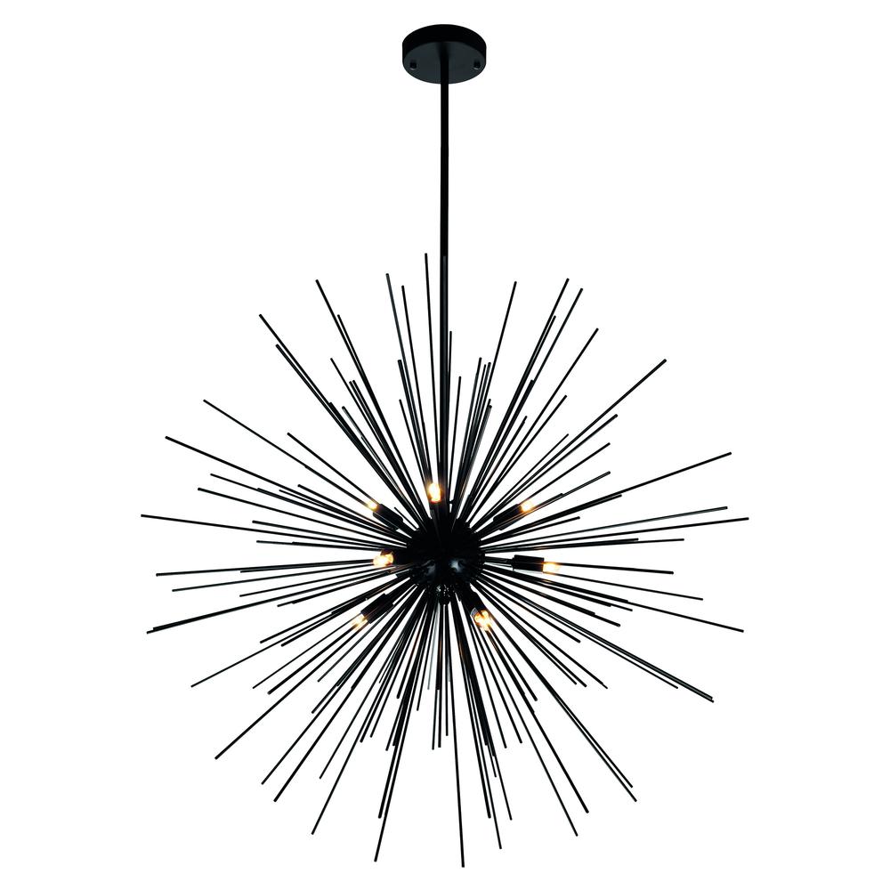 Savannah 9 Light Chandelier With Black Finish. Picture 1