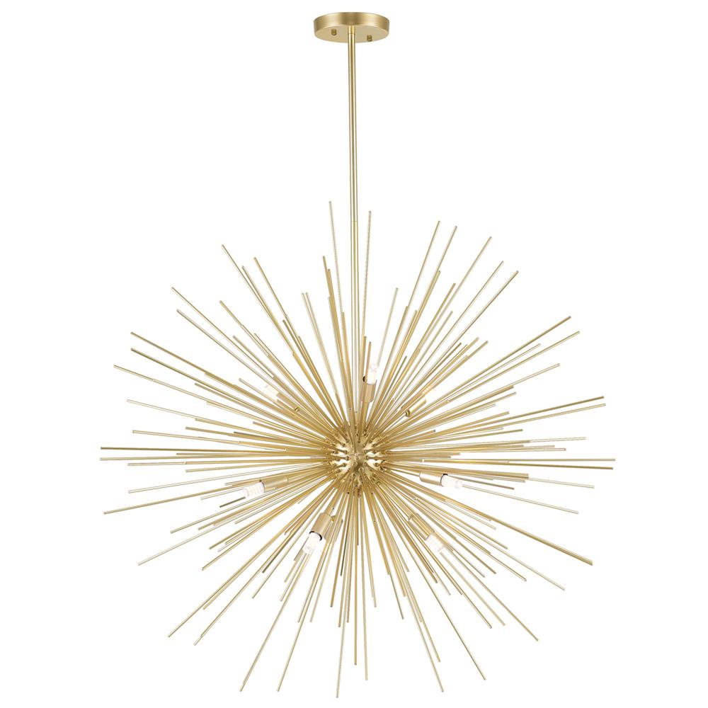 Savannah 9 Light Chandelier With Gold Leaf Finish. Picture 1