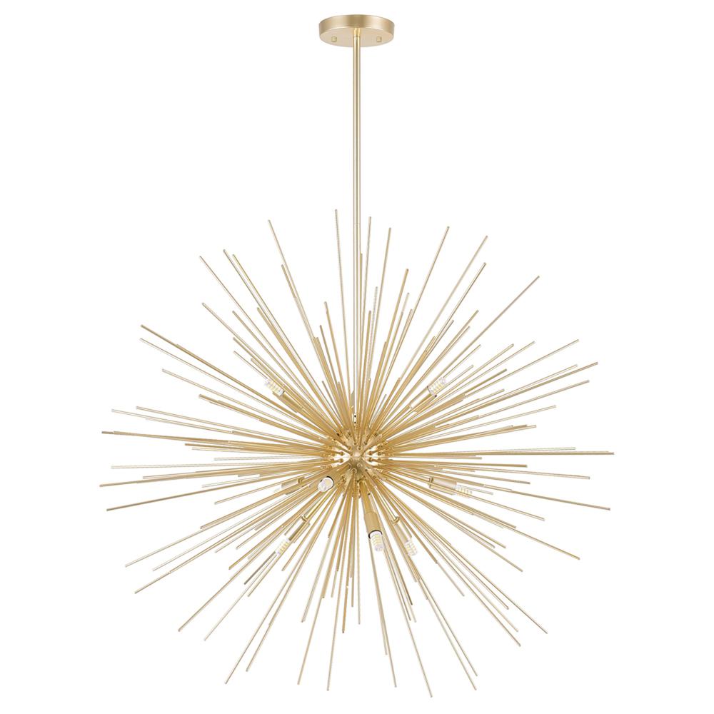 Savannah 9 Light Chandelier With Gold Leaf Finish. Picture 6