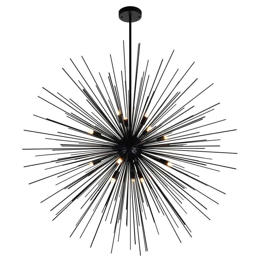 Savannah 14 Light Chandelier With Black Finish. Picture 1