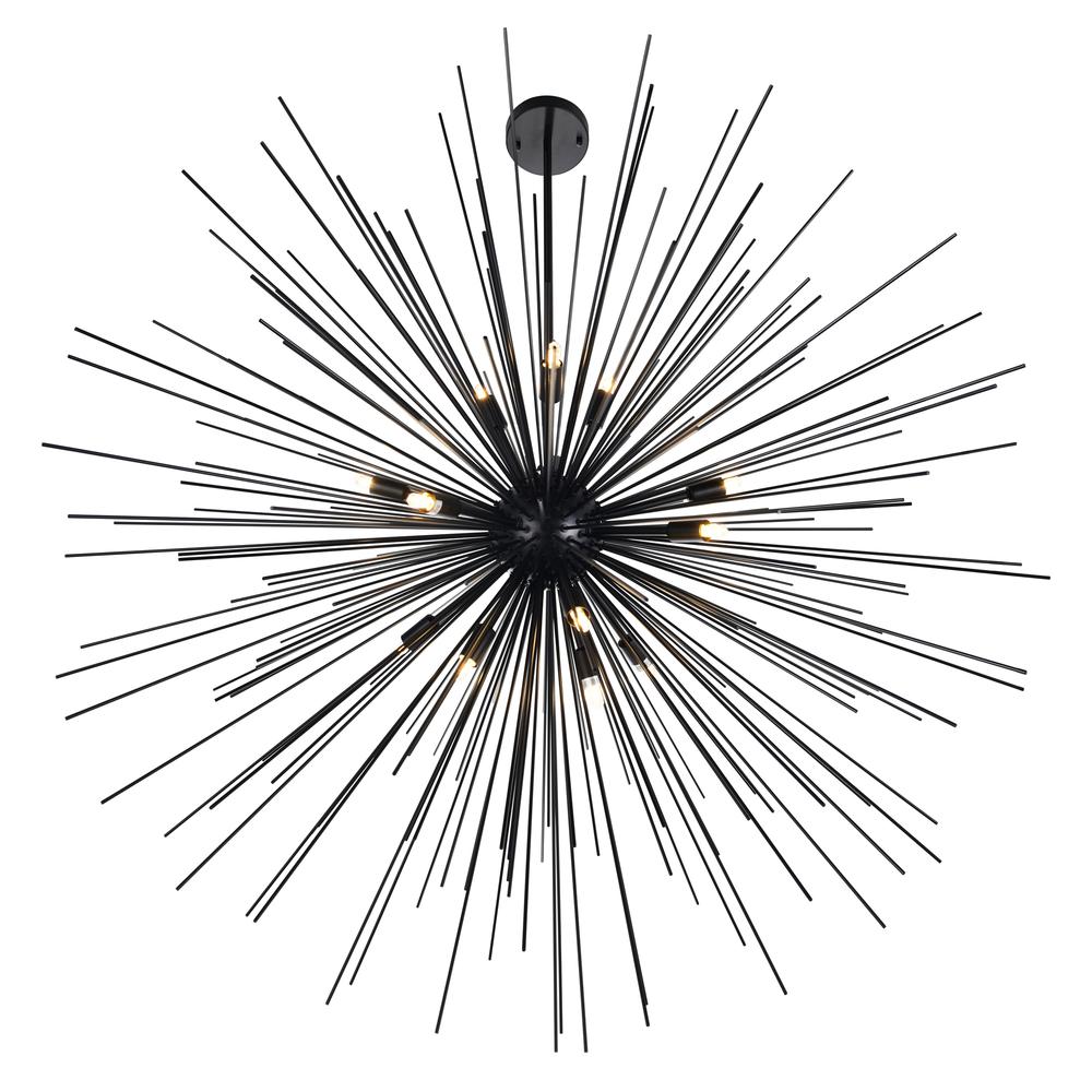 Savannah 14 Light Chandelier With Black Finish. Picture 2