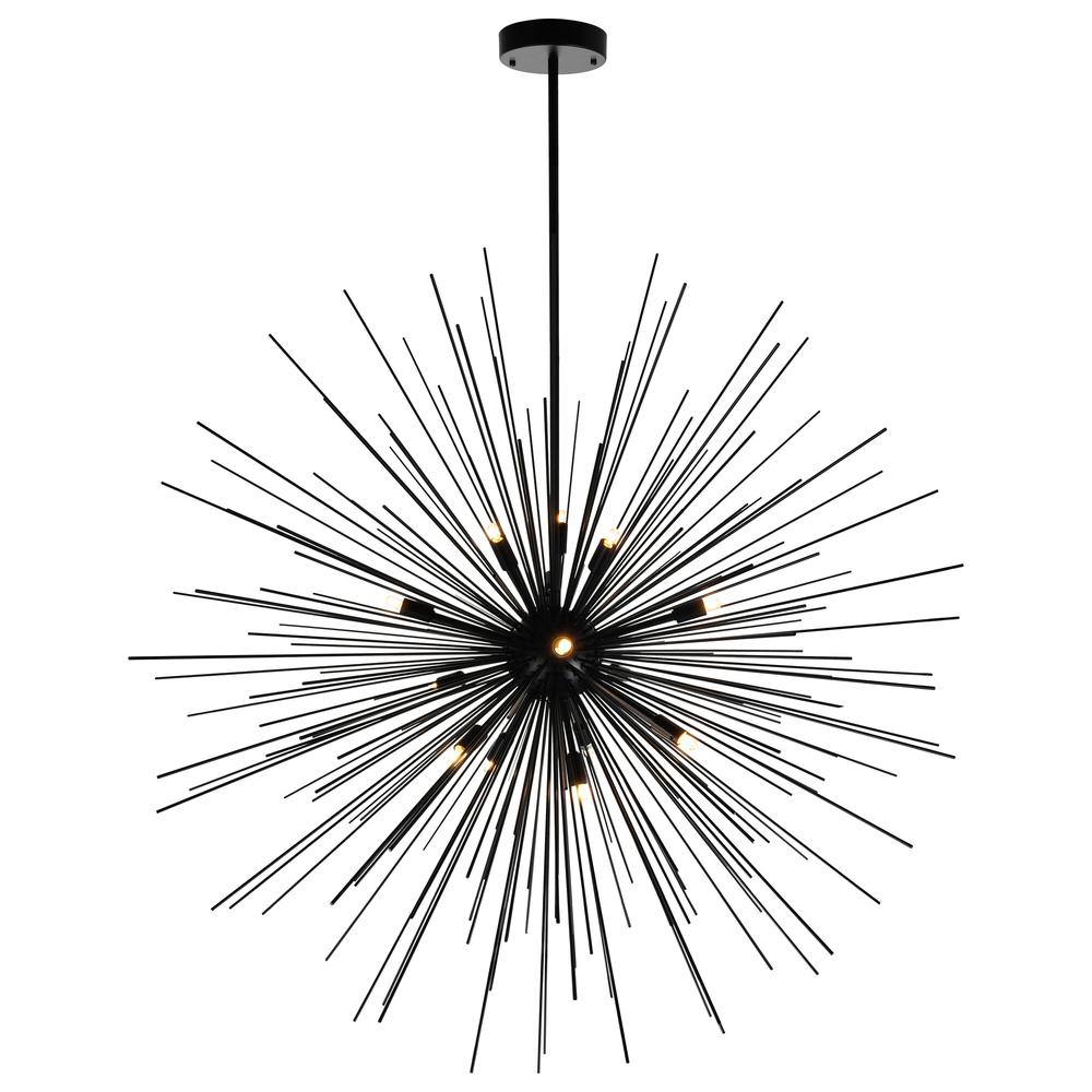 Savannah 14 Light Chandelier With Black Finish. Picture 4