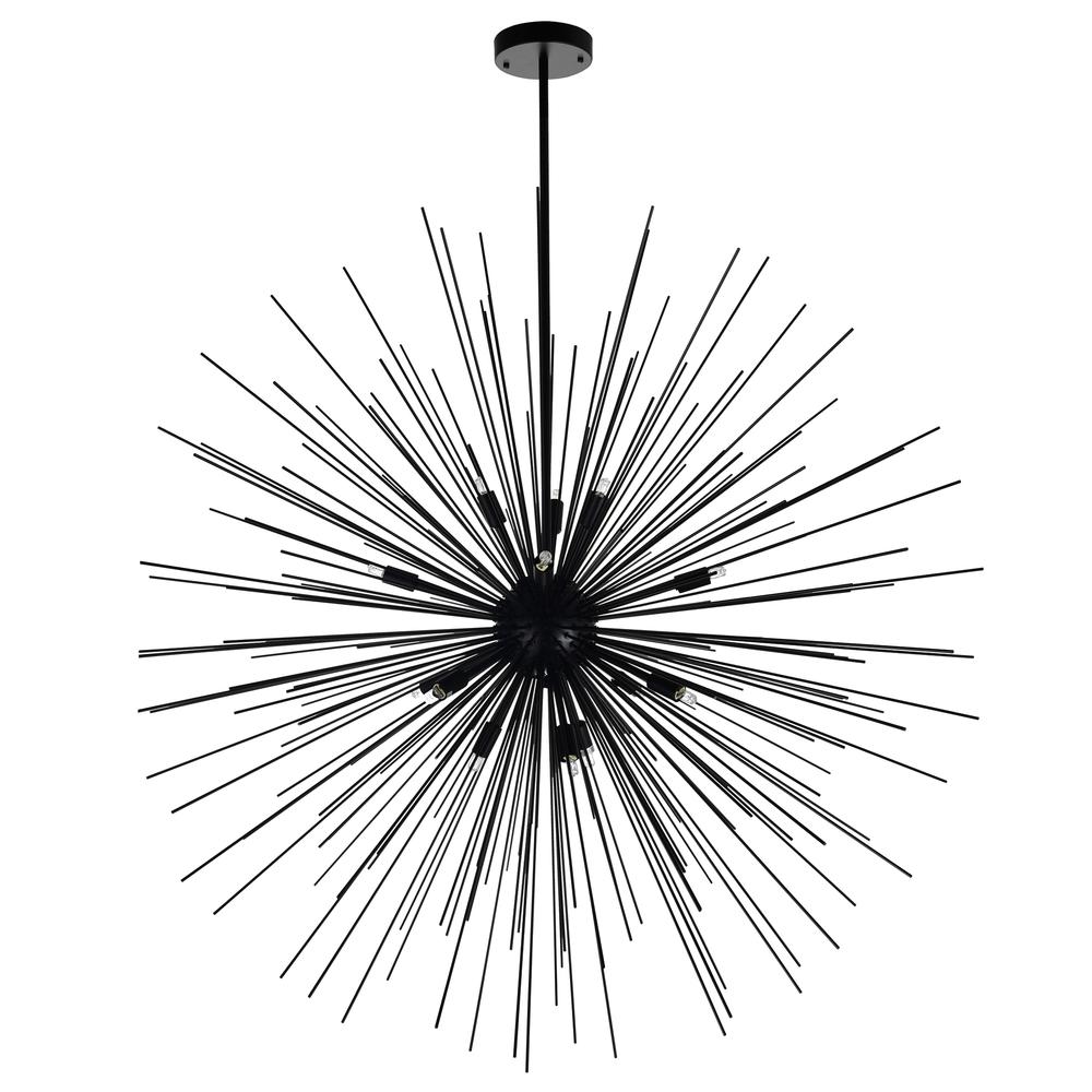 Savannah 14 Light Chandelier With Black Finish. Picture 5