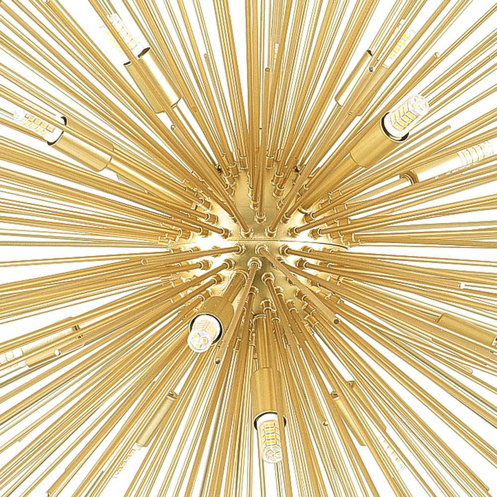 Savannah 14 Light Chandelier With Gold Leaf Finish. Picture 6