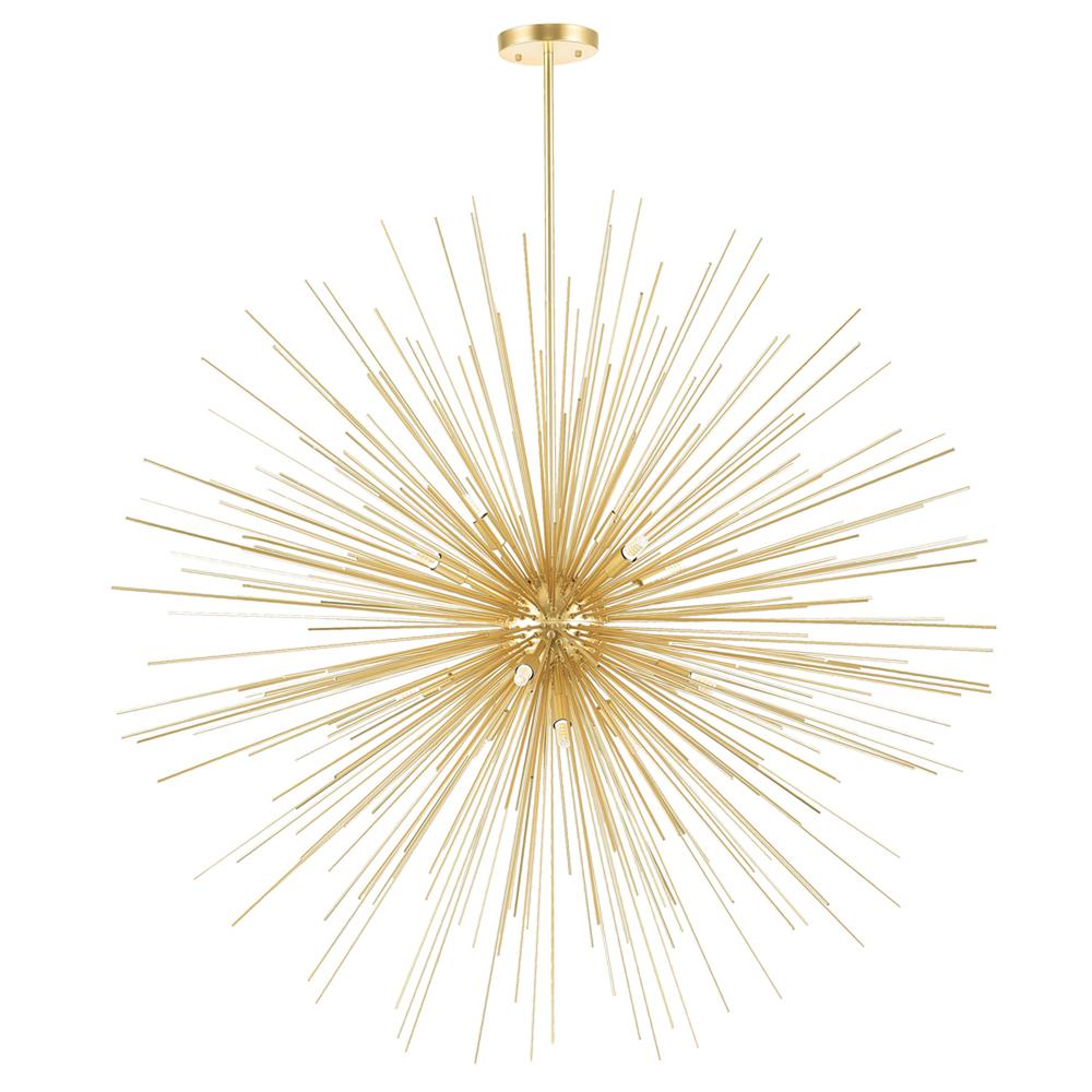 Savannah 14 Light Chandelier With Gold Leaf Finish. Picture 4