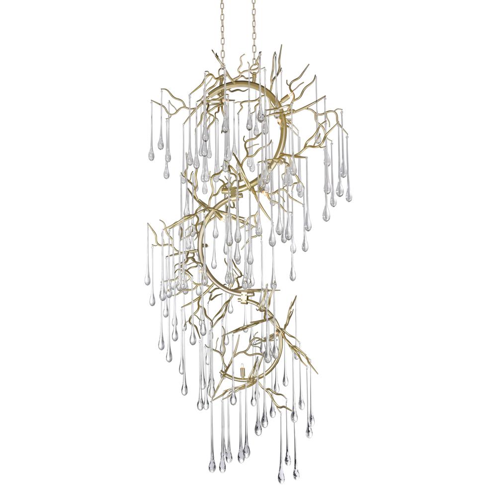 Anita 12 Light Chandelier With Gold Leaf Finish. Picture 1