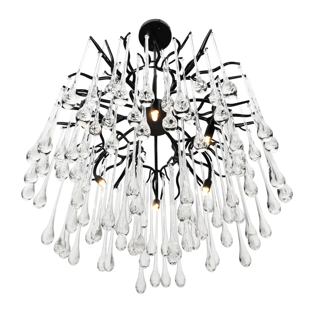 Anita 6 Light Chandelier With Black Finish. Picture 2