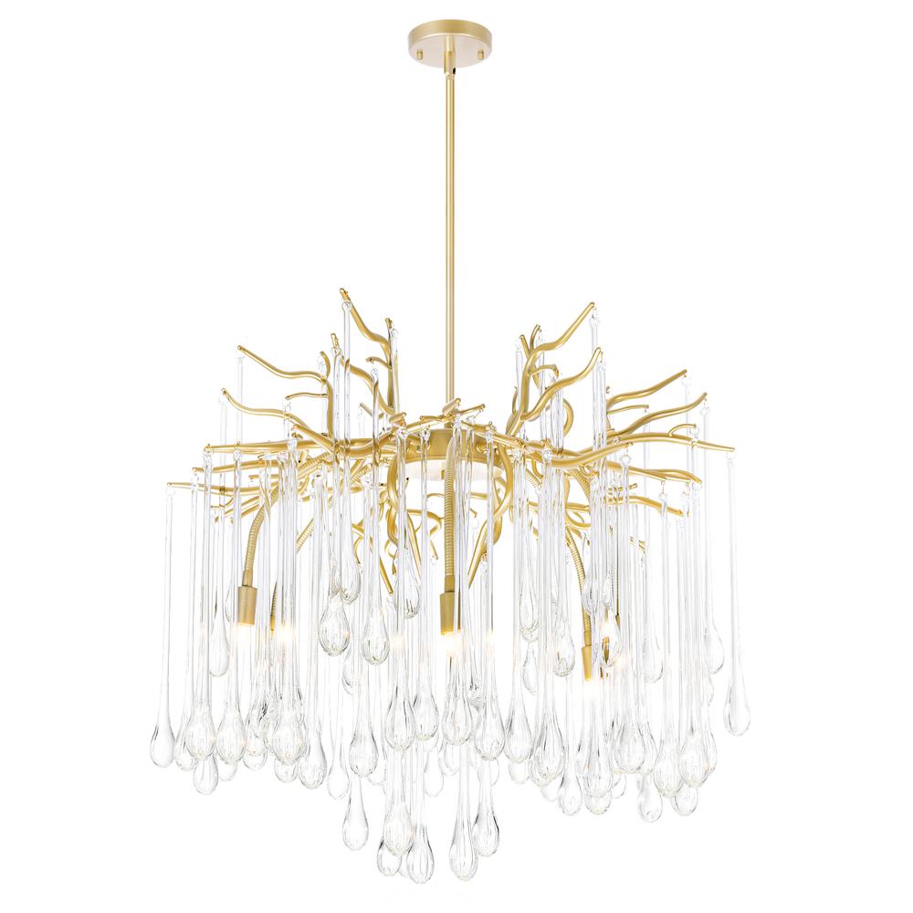 Anita 6 Light Chandelier With Gold Leaf Finish. Picture 1