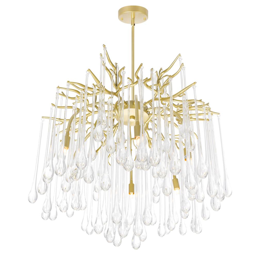 Anita 6 Light Chandelier With Gold Leaf Finish. Picture 2