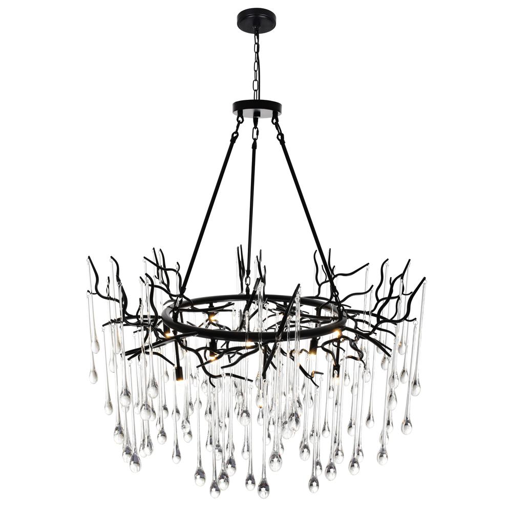 Anita 12 Light Chandelier With Black Finish. Picture 1