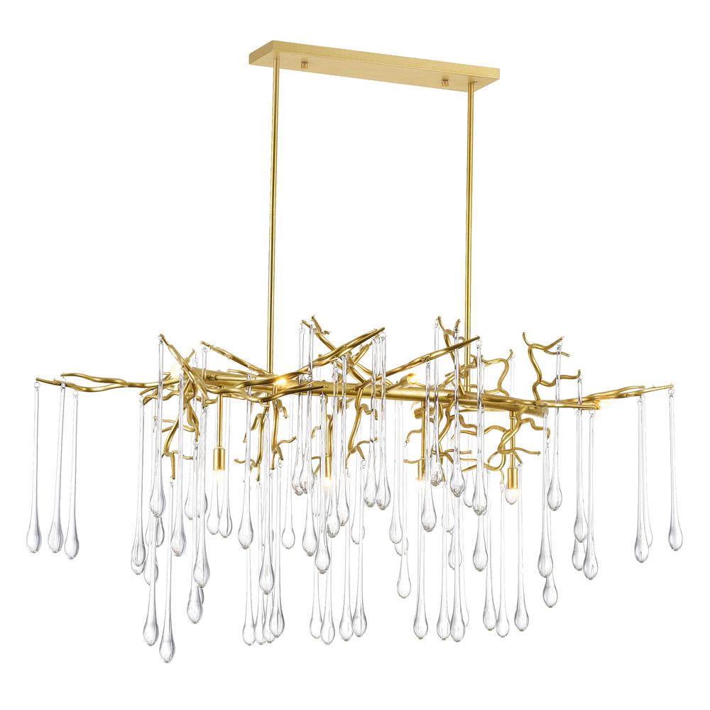 Anita 10 Light Chandelier With Gold Leaf Finish. Picture 7