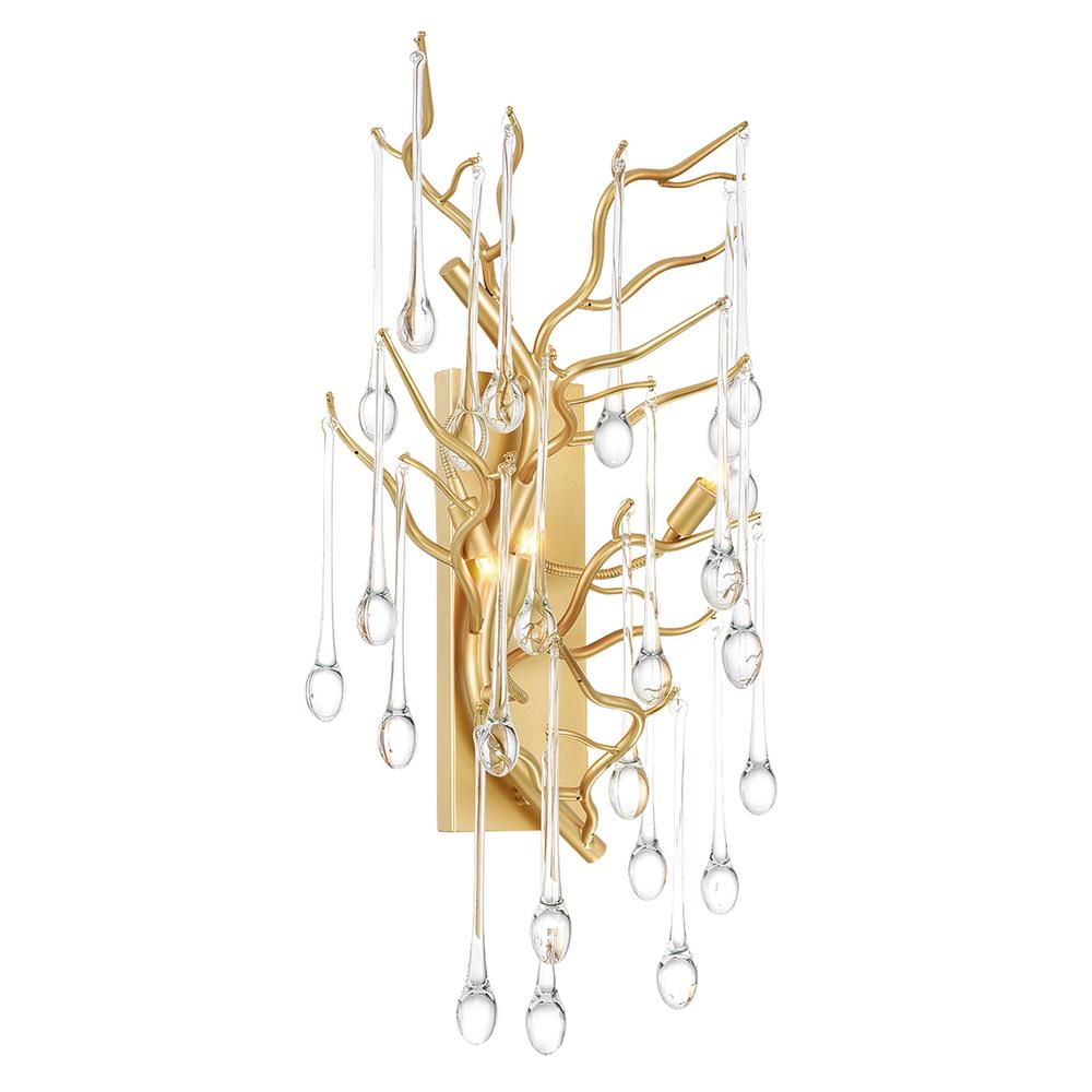 Anita 3 Light Wall Sconce With Gold Leaf Finish. Picture 1