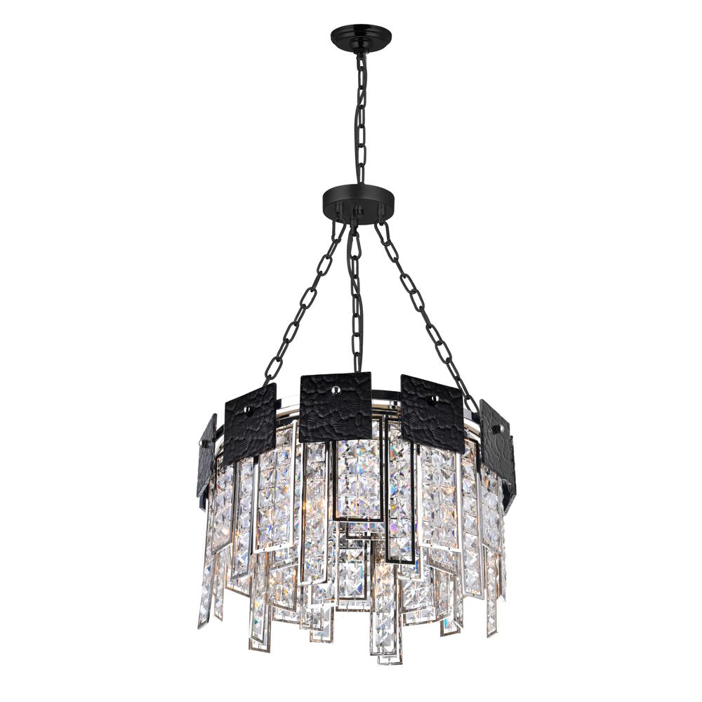 Glacier 6 Light Down Chandelier With Polished Nickel Finish. Picture 1