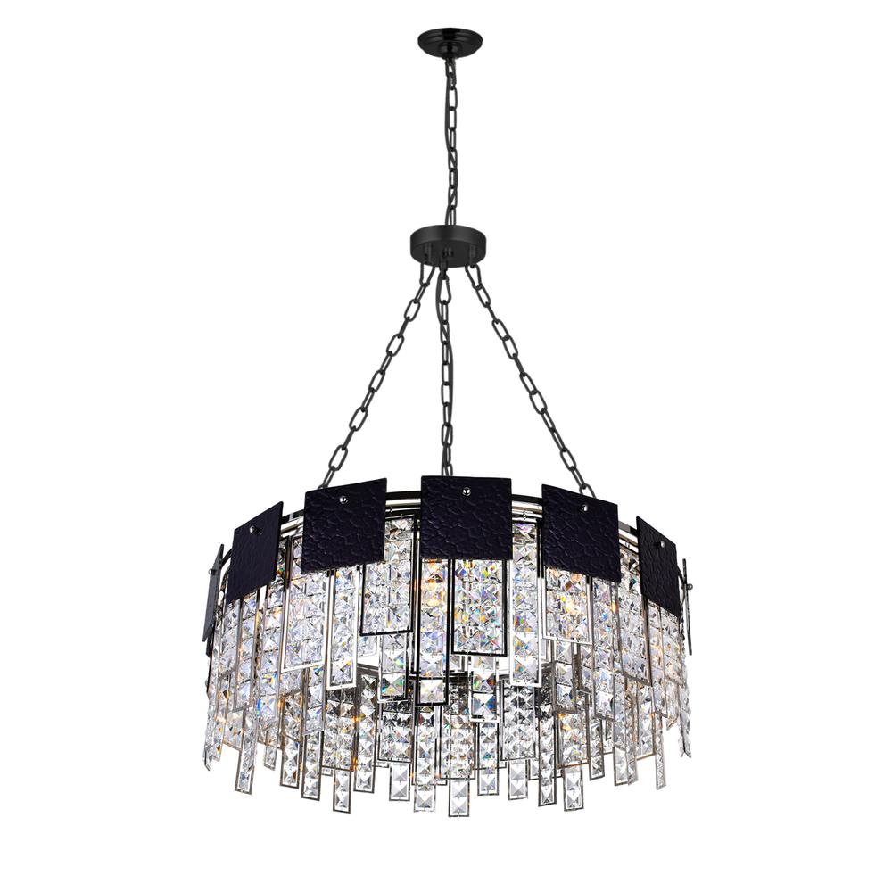 Glacier 10 Light Down Chandelier With Polished Nickel Finish. Picture 1
