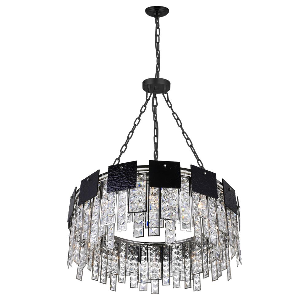 Glacier 10 Light Down Chandelier With Polished Nickel Finish. Picture 2