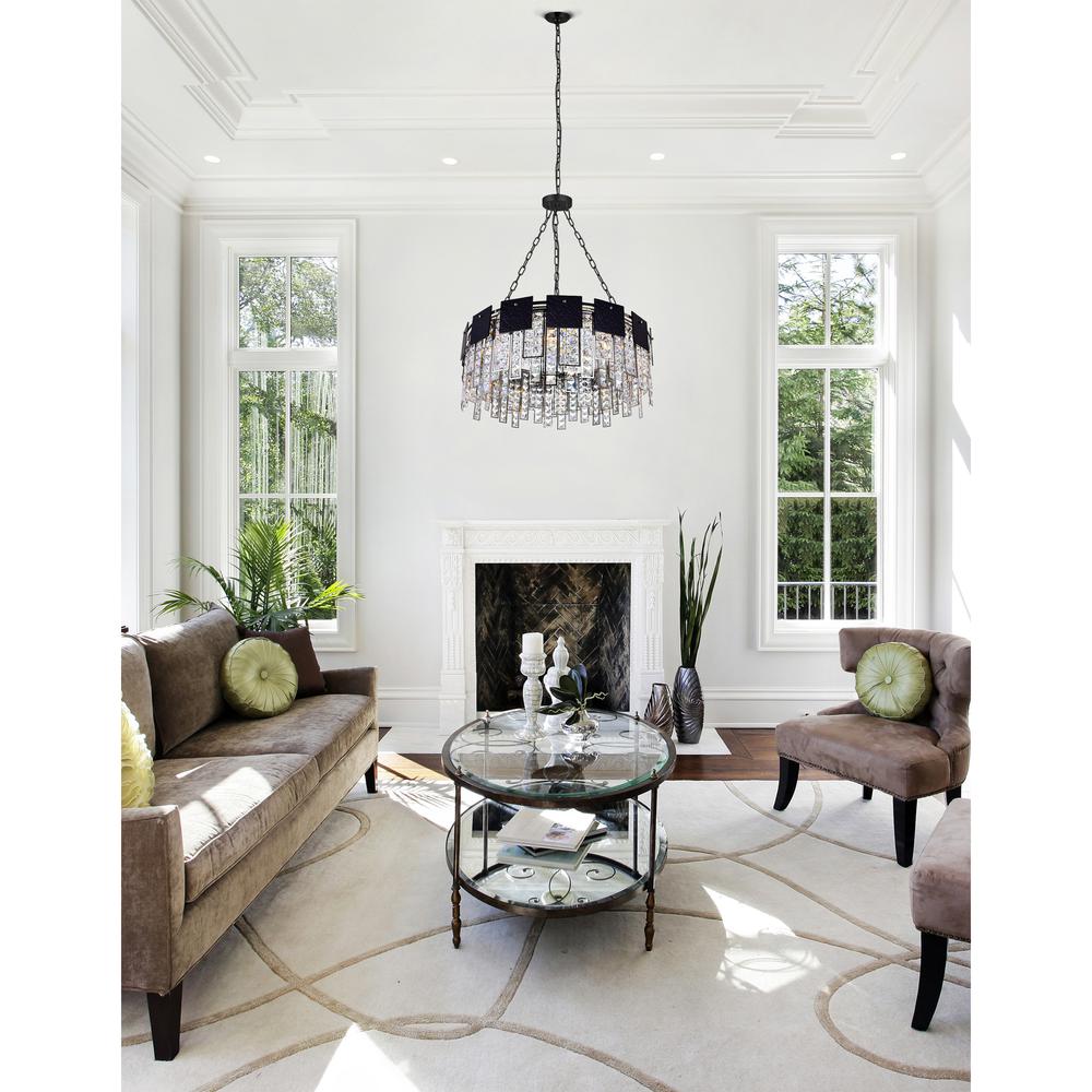 Glacier 10 Light Down Chandelier With Polished Nickel Finish. Picture 6