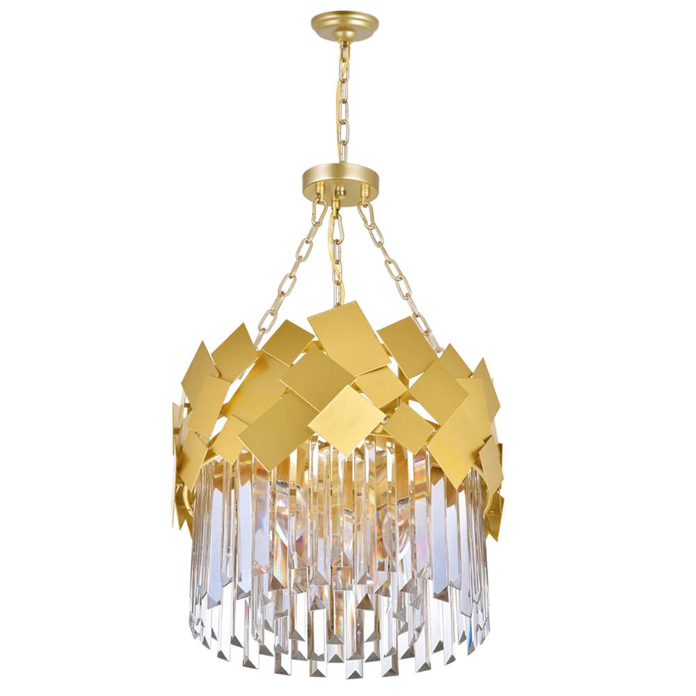Panache 4 Light Down Chandelier With Medallion Gold Finish. Picture 1