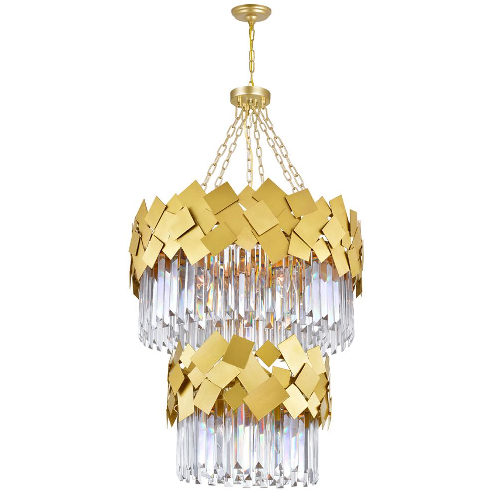 Panache 10 Light Down Chandelier With Medallion Gold Finish. Picture 1