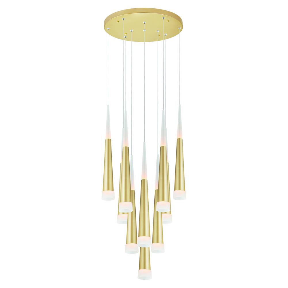 Andes LED Multi Light Pendant With Satin Gold Finish. Picture 1