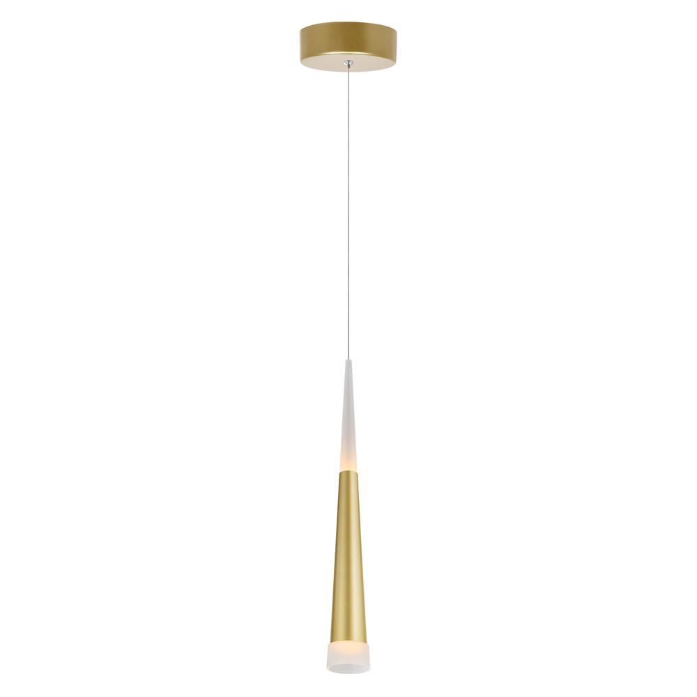 Andes LED Down Mini Pendant With Satin Gold Finish. Picture 1