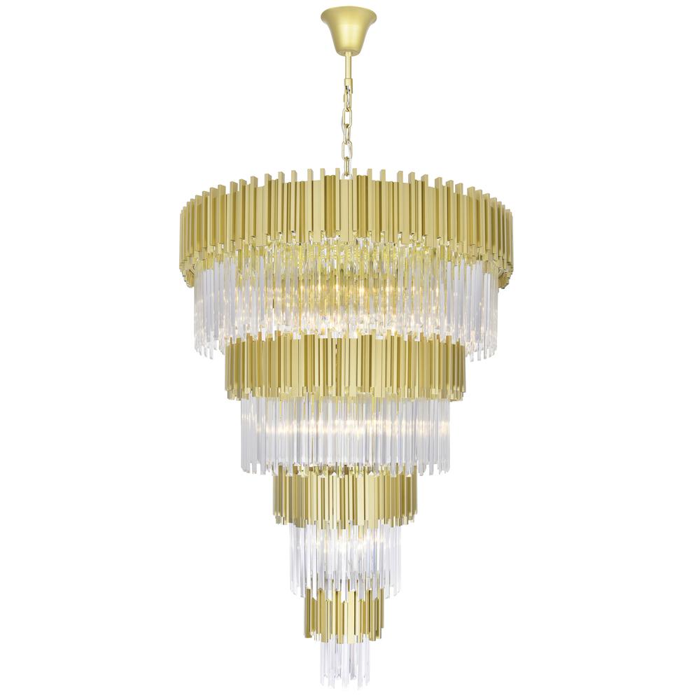 Deco 34 Light Down Chandelier With Medallion Gold Finish. Picture 1